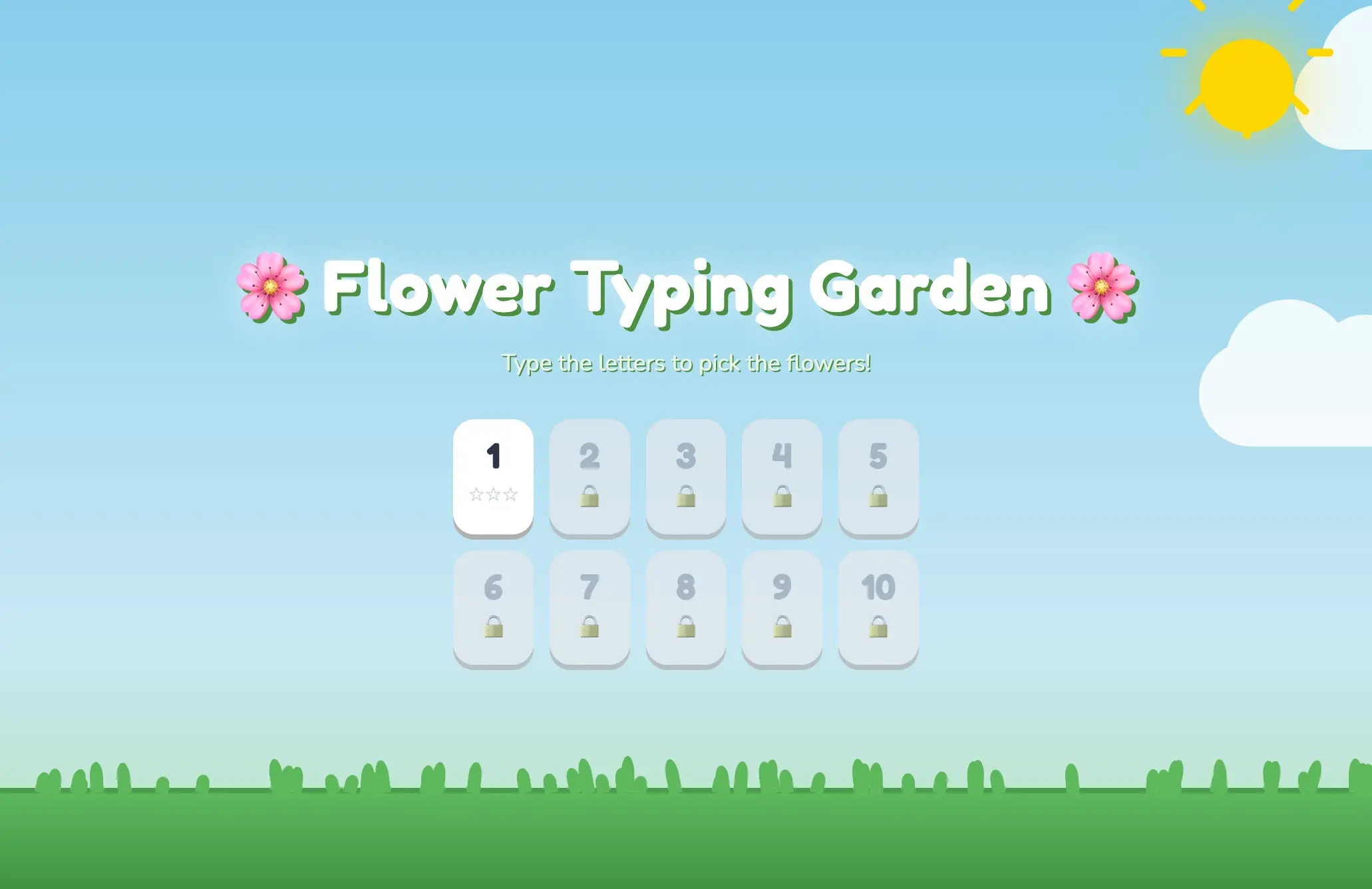 Flower game main menu